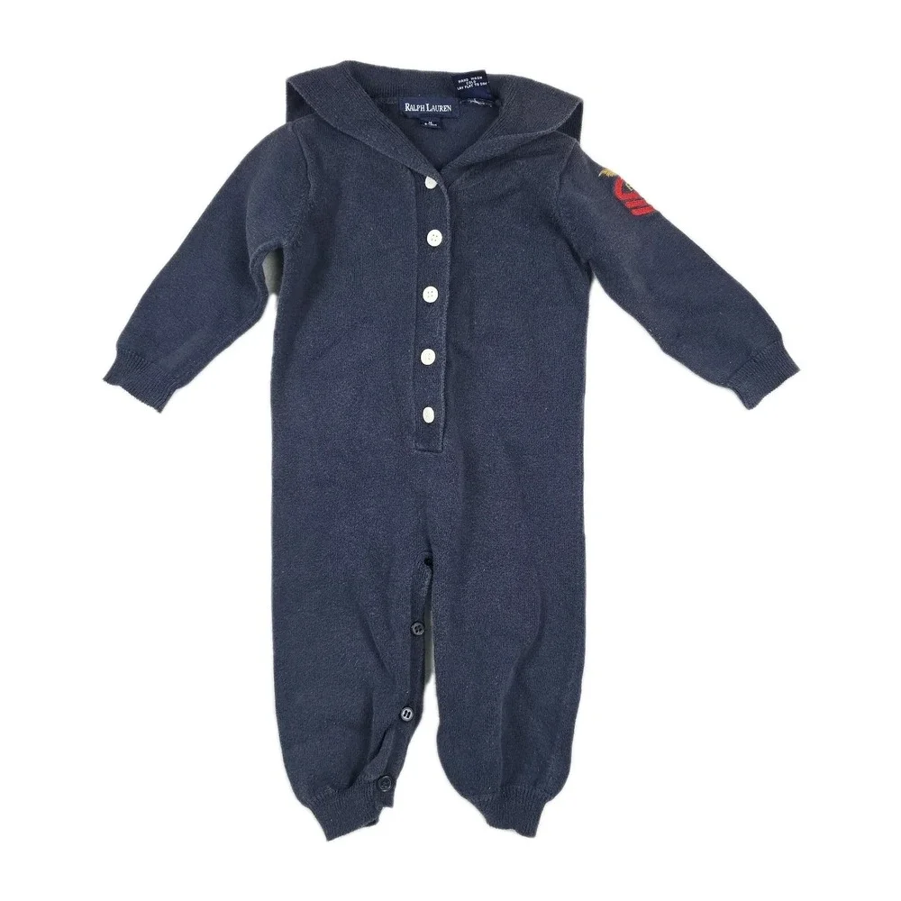 Ralph Lauren Baby Size 6-12 Months One‎ Piece Shawl Collar Jumpsuit